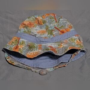 Reversible baby beach hat 0-12 months, size 44cm